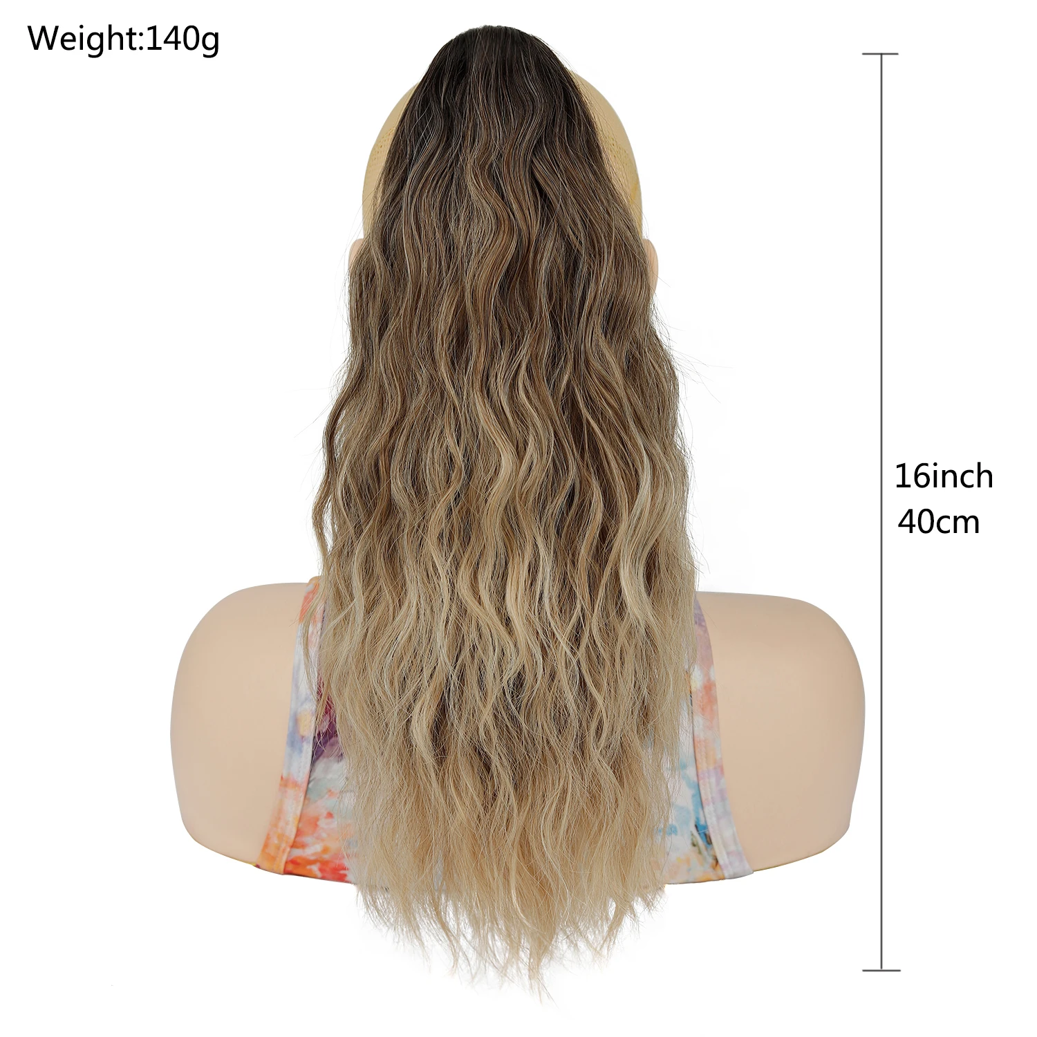 شعر قصير مجعد ذيل حصان تمديد مخلب كليب على ذيل الشعر التدرج اللون رقيق تصفيفة الشعر هيربيسي للنساء الاستخدام اليومي #2