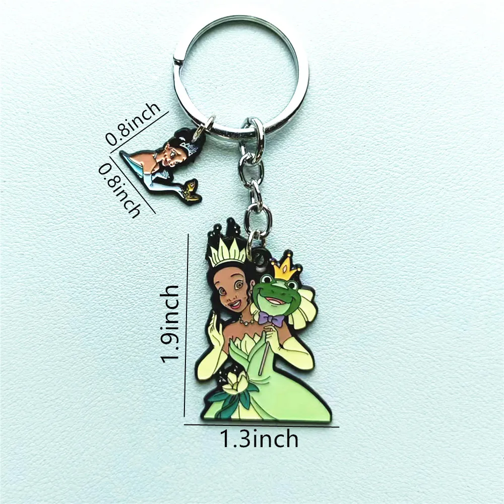 Disney The Frog Tiana Princess Anime Cartoon Metal Keychain Gifts for woman girl