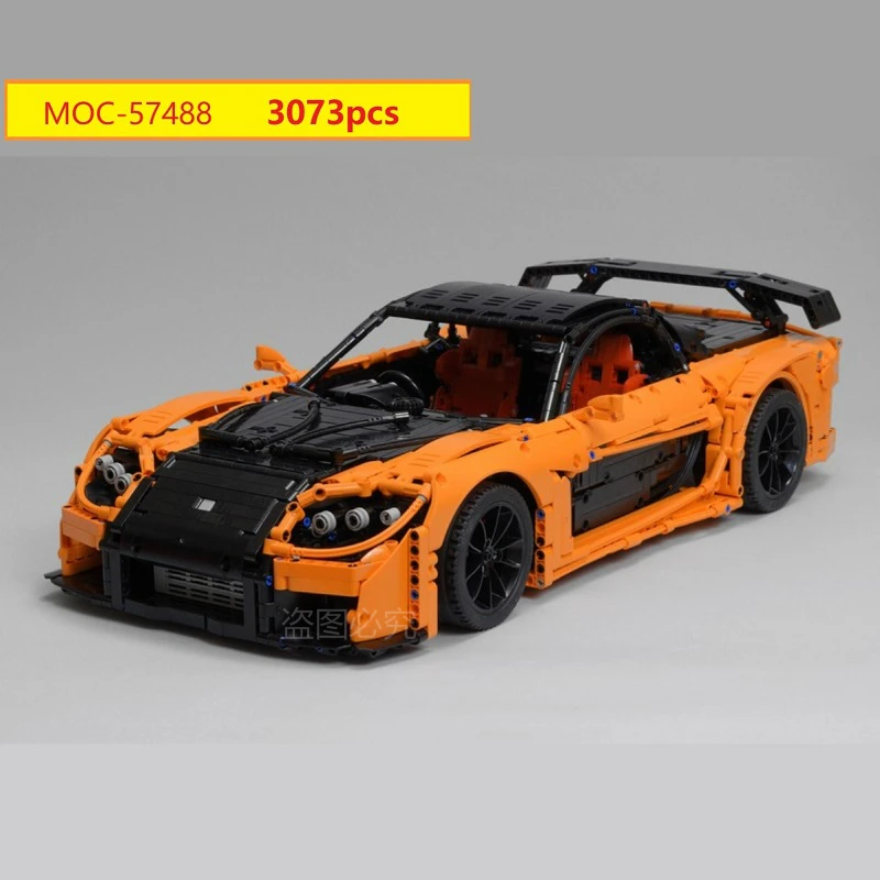 

In Stock MOC-57488 Building Blocks Bricks RX-7 -Veilside Fortune Sports Car DIY Assembly Children's Education Kids for Toys Gift