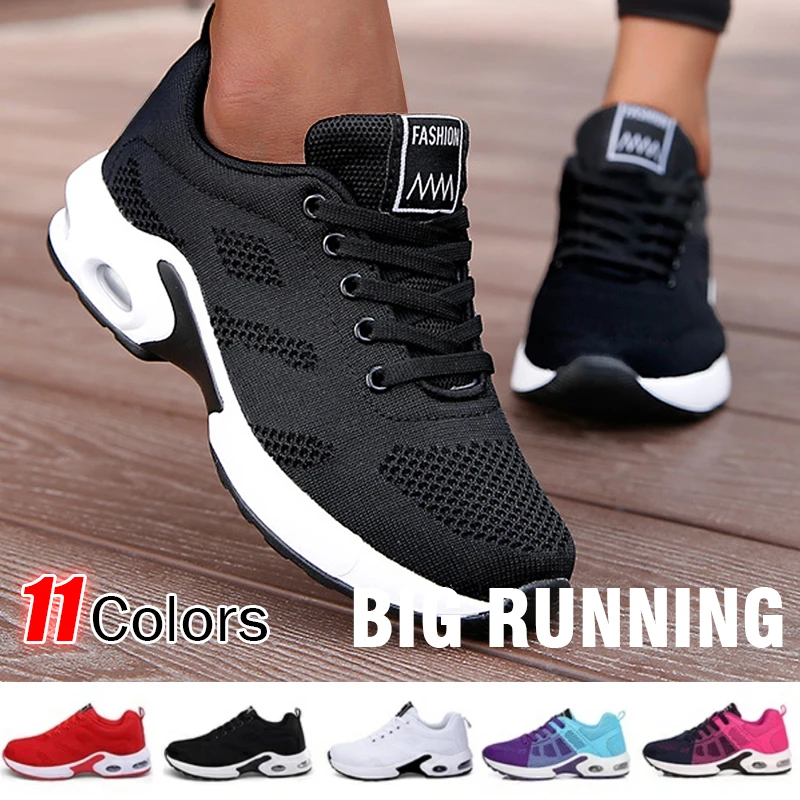 Women Running Shoes Breathable Wedges Air Cushion Sneakers Woman Fashion Platform Shoes Trainers Female Casual Shoes Mesh