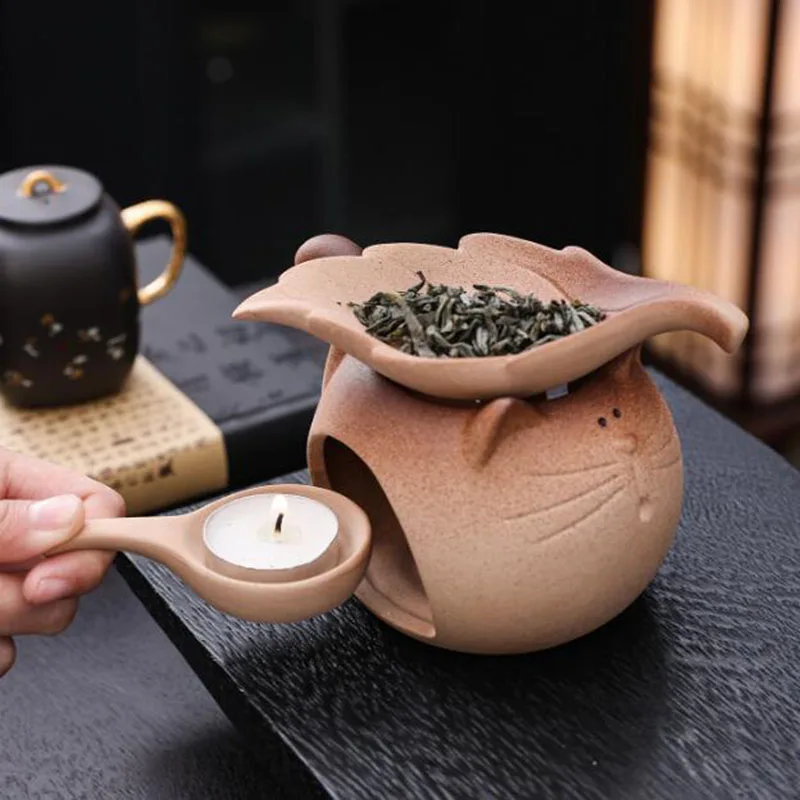 Porcelain Tea Baking Oven Essential Oil Furnance Indoor Aromatherapy Burner  Warm Tea Stove Home Decor