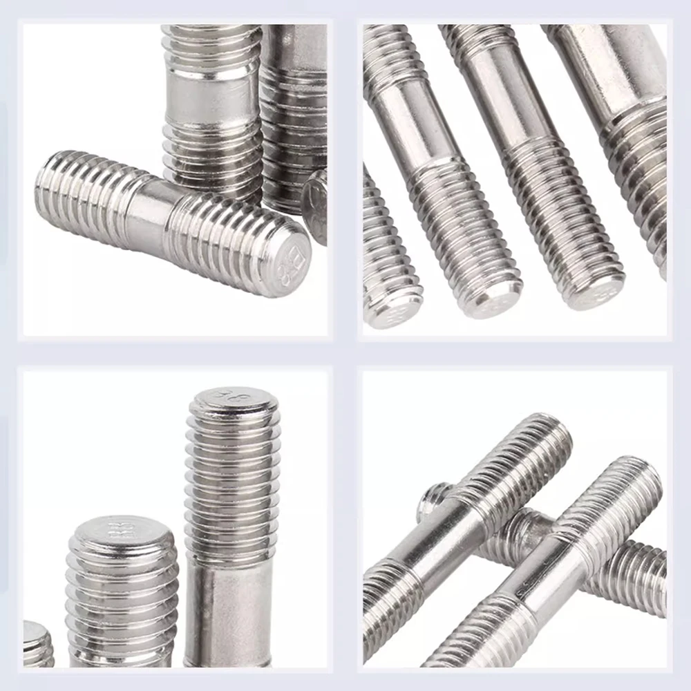 304 Stainless Steel Dual Head Thread Bar M3 M4 M5 M6 M8 M10 M12 M16 Double End Bolts Double End Thread Rod Stud Bolt Tooth Stick