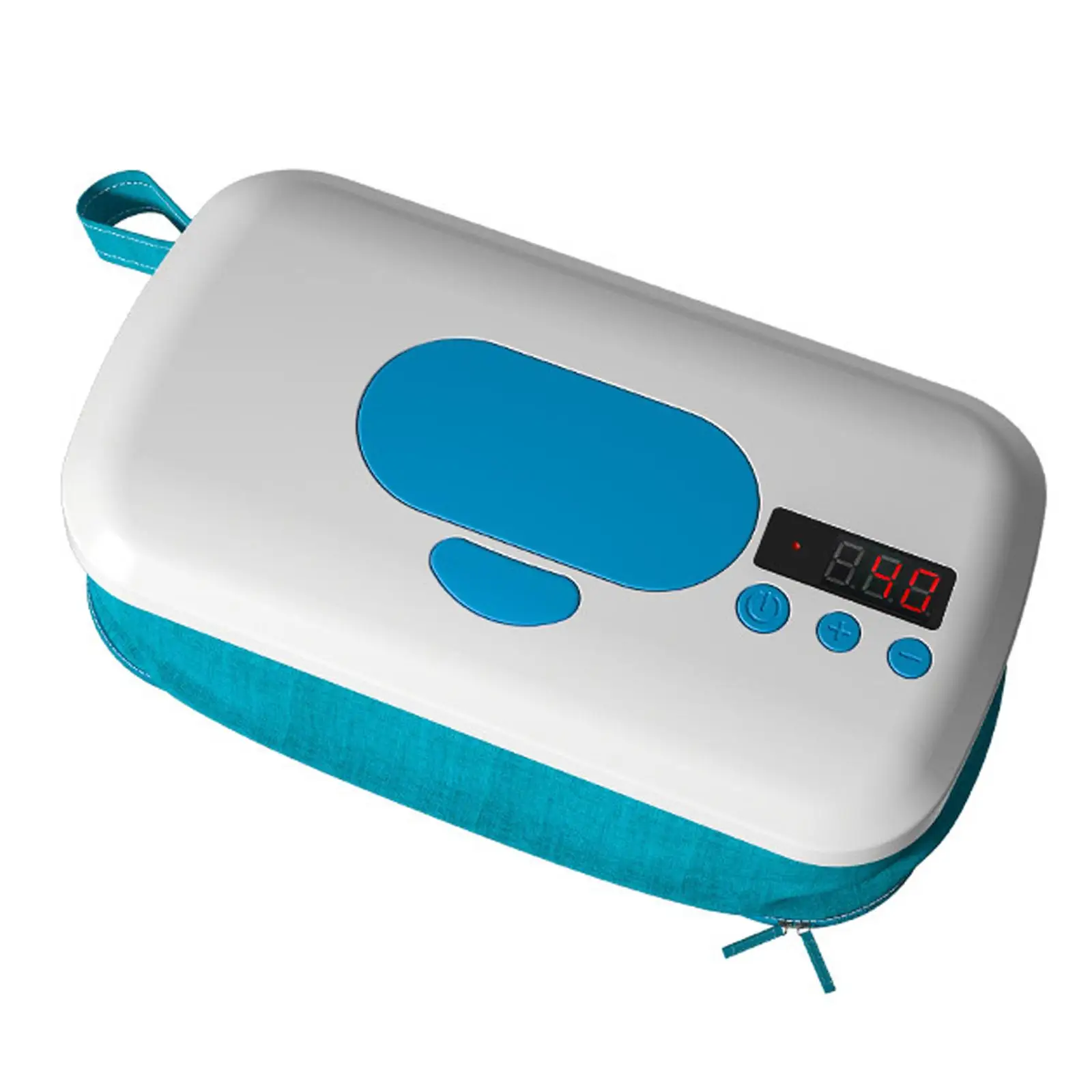 Portable Baby Wipe Warmer with Constant Temperature Heating and Foldable Canvas Base for Wet Wipes Container on the Go