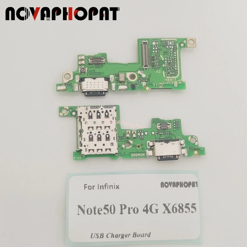 For Infinix Note 50 Pro 4G X6855 USB Dock Charger Port SIM Jack MIC Microphone Flex Cable Fast Charging Board With IC