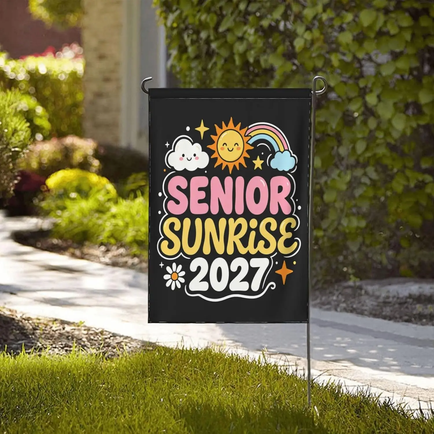 28x40 In Senior Sunrise 2027 Class Of 2027 flag High School Graduation Garden Flag Yard Sign House Flag yyi