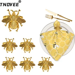 12Pcs Gold Bee Napkin Ring Butterfly Napkin Holders Farmhouse Serviette Buckles for Thanksgiving Wedding Party Dinner Table Deco