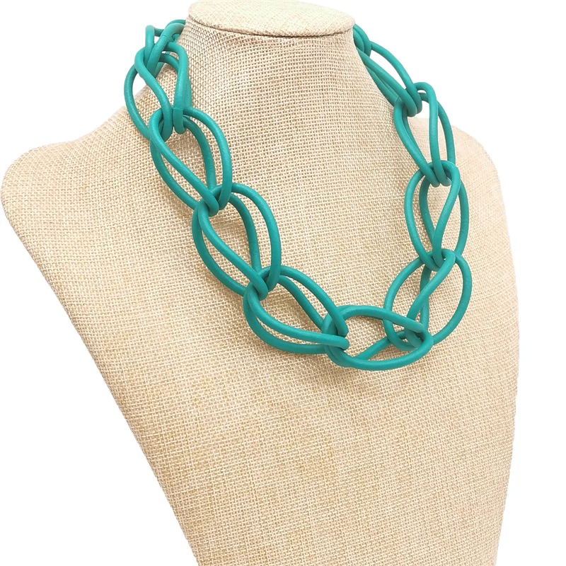 UKEBAY Neue Choker-Halskette für Damen, handgefertigtes Design, luxuriöse Pulloverkette, Gummi-Schmuck für Party, Gothic-Ethno-Halsketten – Detail 13