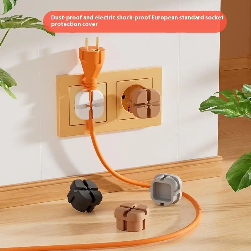 Silicone Baby Child Electrical Safety Guard Protection Anti Electric Shock Plugs Protector For European Standard Power Socket