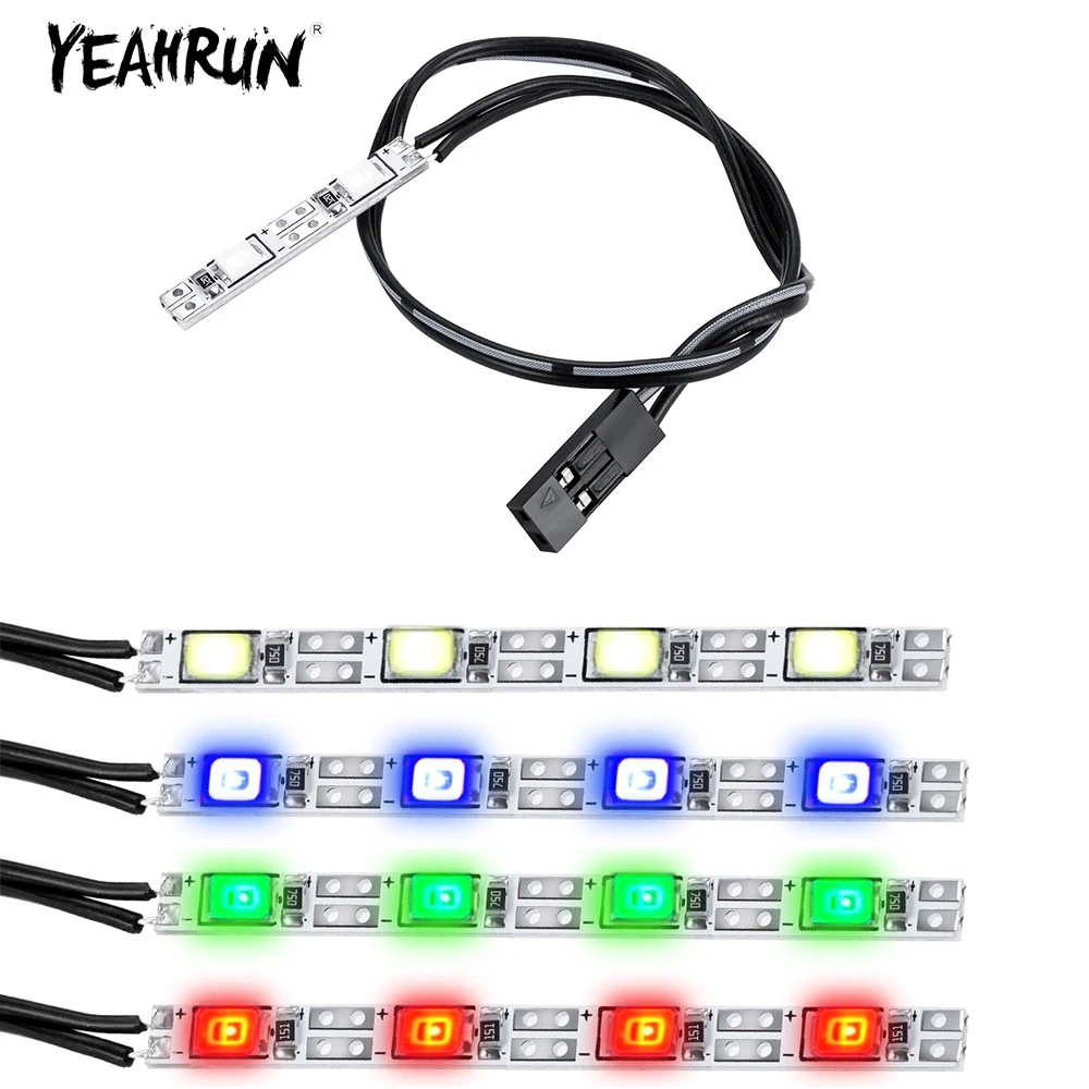 

YEAHRUN 2/3/4 LEDs RC Car Lamp Lights Blue/Red/White/Green Color LED Light Kit For 1/10 Axial SCX10 TRX4 RC Car Drift Crawler