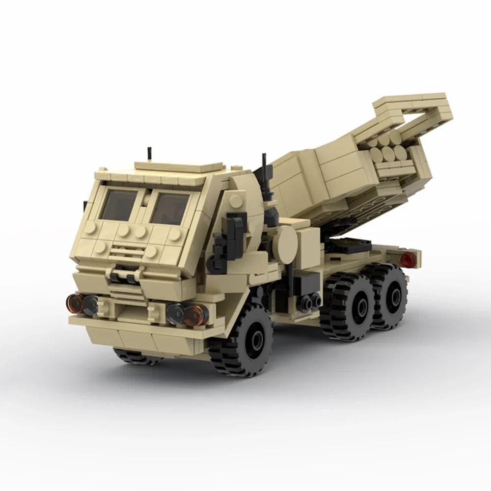 Moc m142 himars lançador de foguetes veículo blindado bloco de construção modelo coleção do exército veículo militar série tijolos brinquedos presente do miúdo