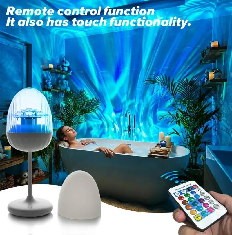 Bluetooth speaker water ripple projection sleep light white noise small night light bedroom desktop atmosphere desk lamp