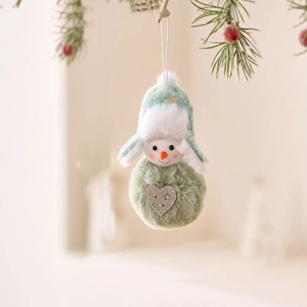 Santa Claus Christmas Plush Snowman Pendant Xmas Ornament Party Supplies Plush Doll Pendant Pink Photographic Props