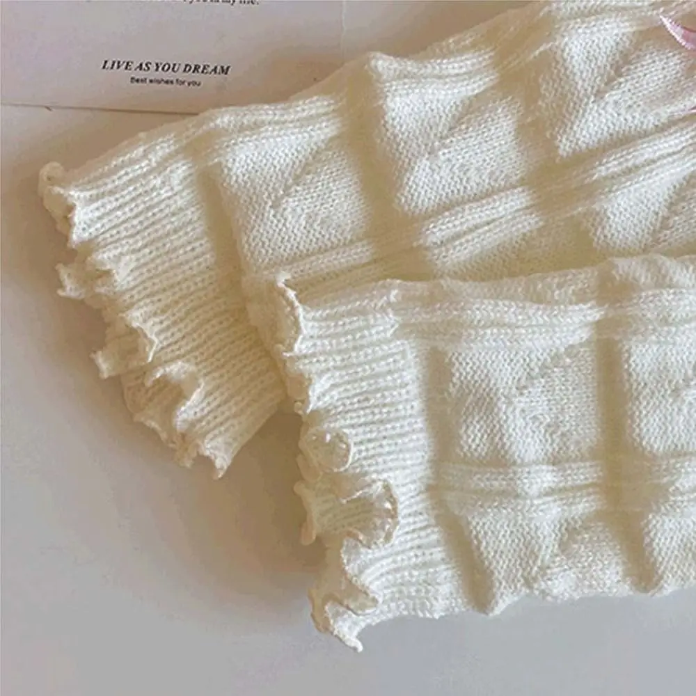 Sweet Korean Style Children's Leg Warmers Harajuku Lolitas Knitted Leg Cover JK Long Stockings Plaid Bow Socks Autumn/Winter