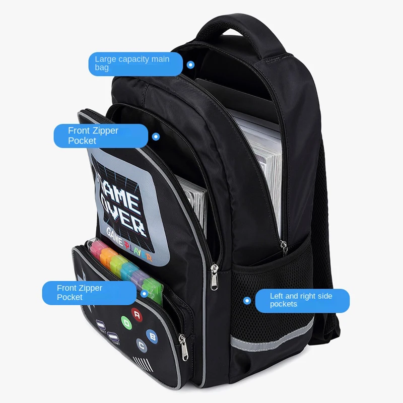 3pcs/set Creative Game Console Printed School Backpacks for Teenage Boys Students Backpack Waterproof School bags Book bags