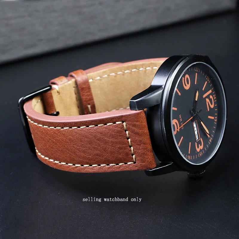 Ремешок из натуральной кожи для наручных часов Citizen Sao Orange Eco-Drive, мужской водонепроницаемый ремешок для часов серии Omega/Mido, 22 мм