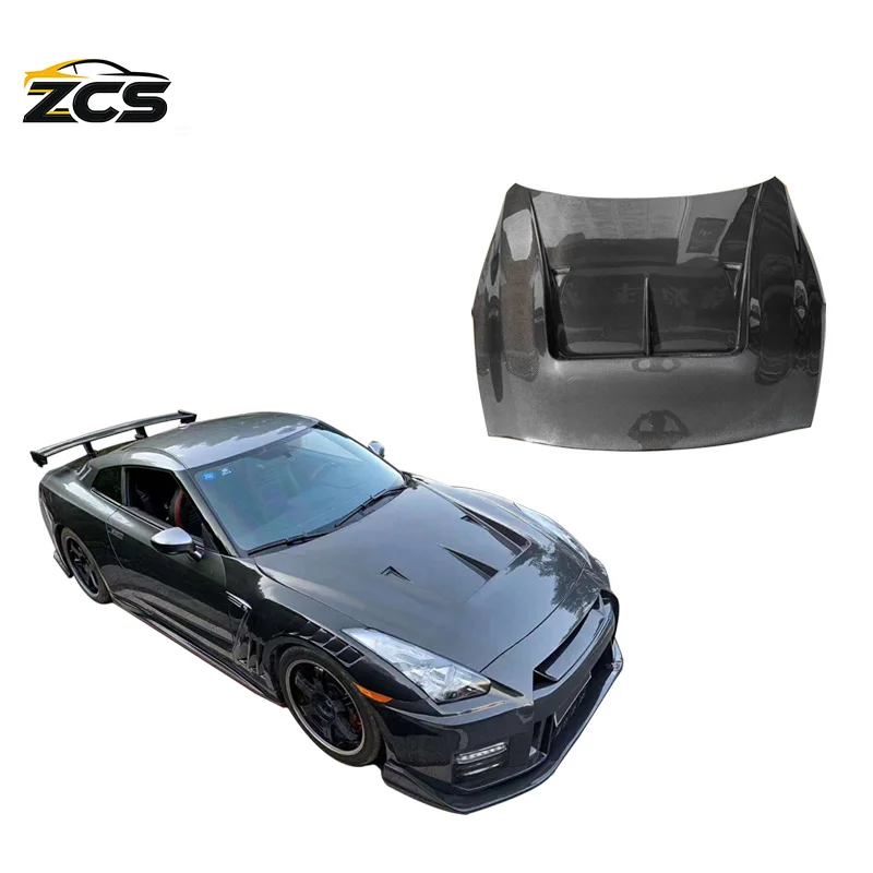 

For New Nissan GTR 35 War God Modified Second Generation LB Carbon Fiber Open-Cell Hood For Retrofit/Upgrade