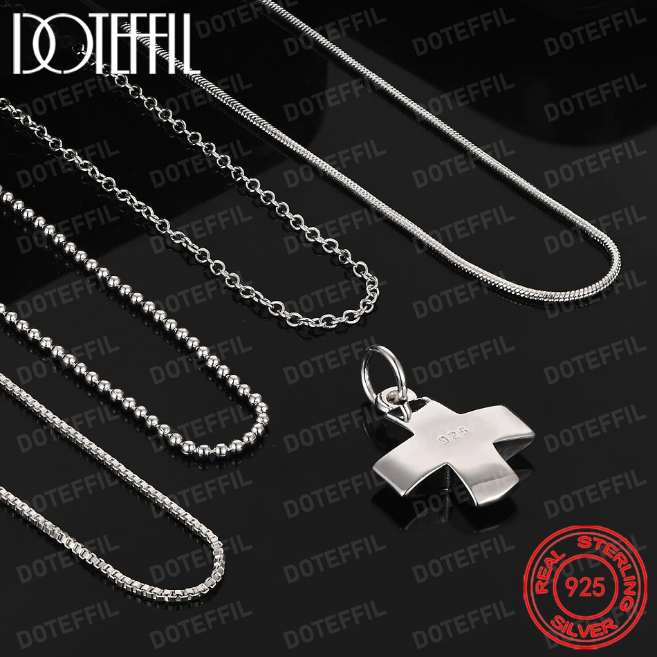 قلادة متقاطعة رائعة من الفضة الإسترليني عيار 925، إكسسوار هيب هوب أنيق وهدية للرجال والنساء #2