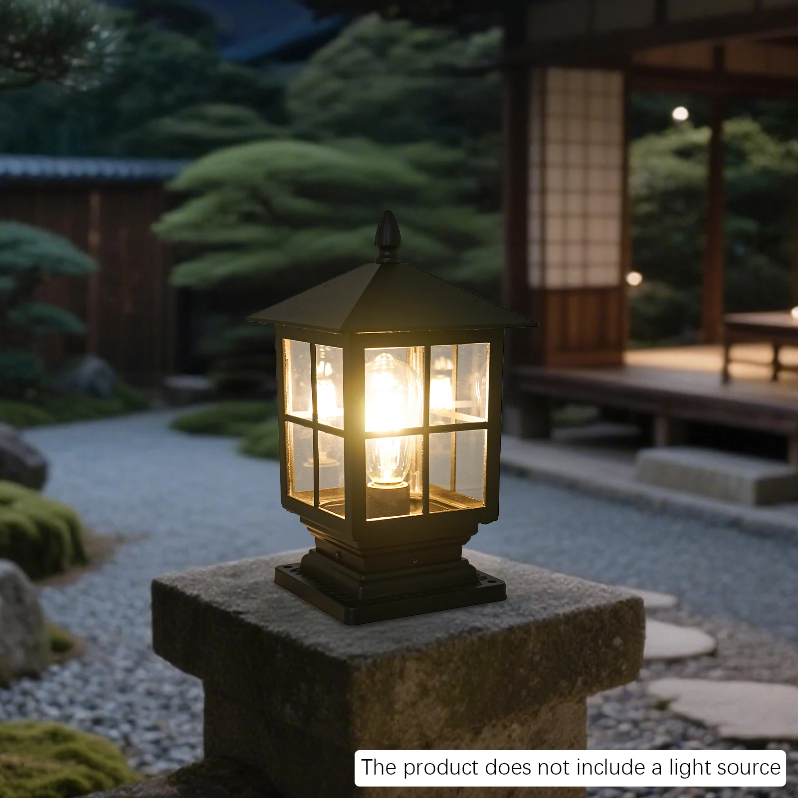 Retro Post Light, Aluminum Alloy Post Light, Outdoor Post Lantern E27 for Indoor & Outdoor , Porches, Paths, Entrances