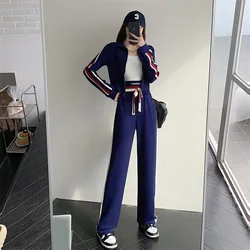 Cotton Linen Women Tracksuits Sport Suit Korean Style Jacket Sweater+pant Running Jogger Exercise Workout Outfit Set Sweatsuits