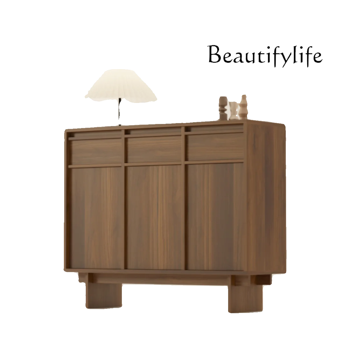 

Bauhaus shoe cabinet/black walnut porch cabinet bone line solid wood cherry wood shoe cabinet retro medieval