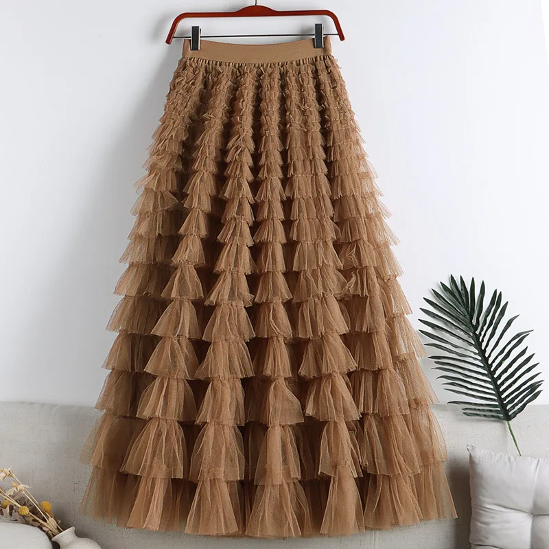 Fashion Splicing Cake Skirt 2025 Spring and Summer New Women's Wear Medium and Long Half length Skirt A-line Skirt Puff Skirt