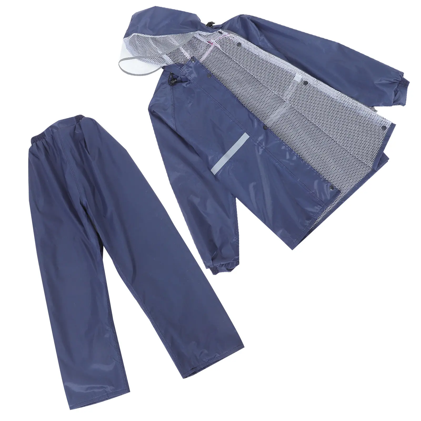 

Reflective Motorcycle Rain Suit Split Double Layer Adult Unisex Raincoat Rain Pants Outdoor Cycling Hiking Safety