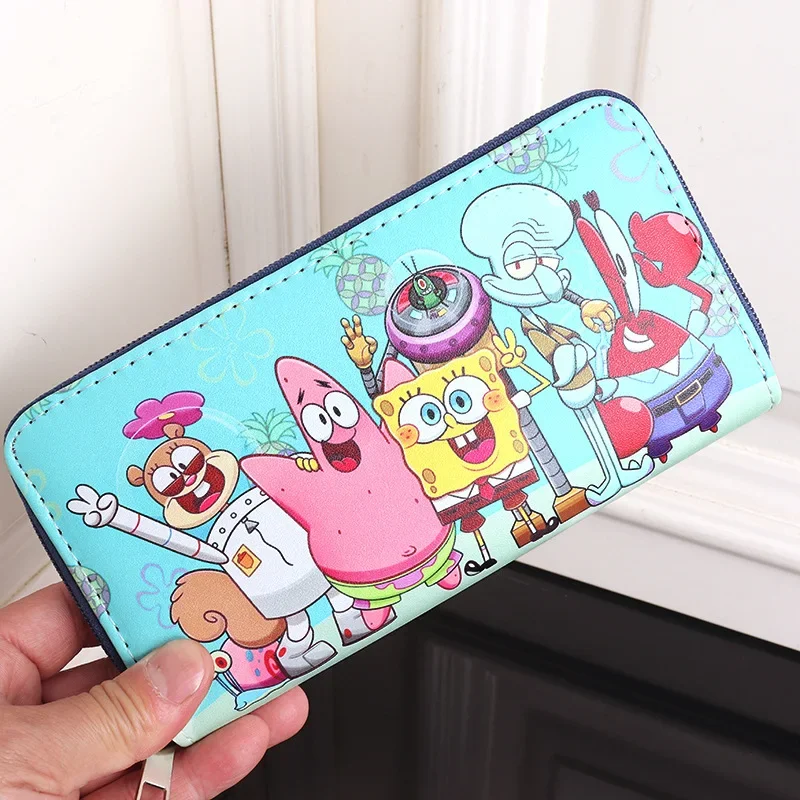New SpongeBob SquarePants Long Wallet for Women Patrick Star Sandy Cheeks PU Coin Purse Large Capacity Multi Card Slot Coin Bags - view 3