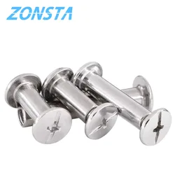 10sets M3 M4 304 Stainless Steel Binding Chicago Screw Leather Bag Accounk Photo Album Screw Books Butt Assembling Bolts
