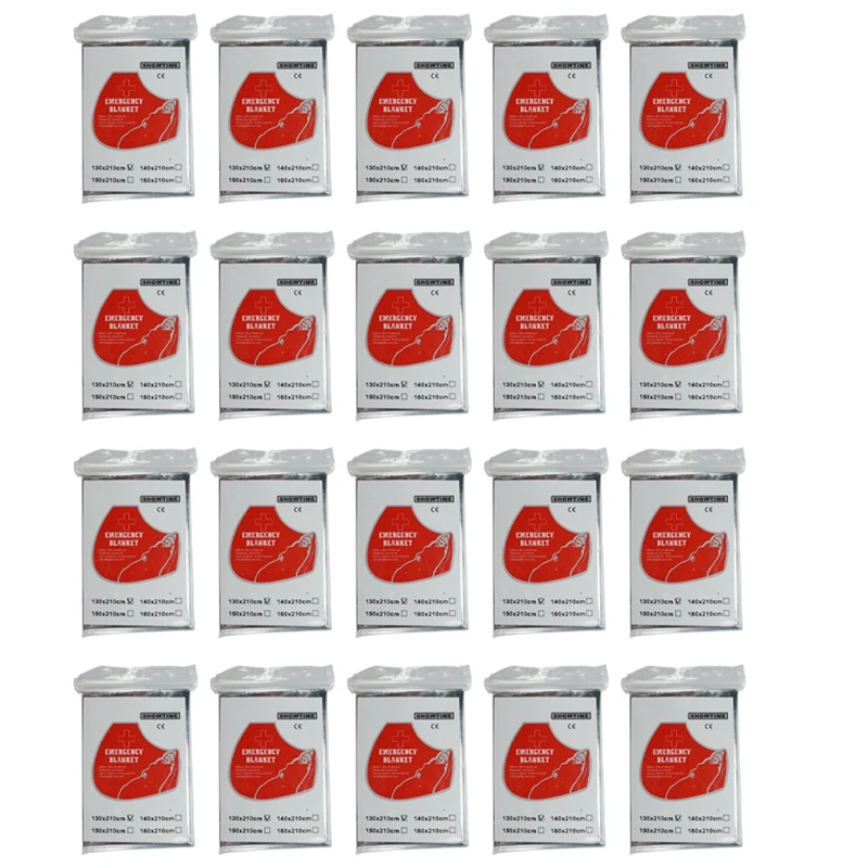 

20PCS Gigantic Space Blanket 82.7 X 51 In. Survival Blankets Heavy Duty Camping Gear