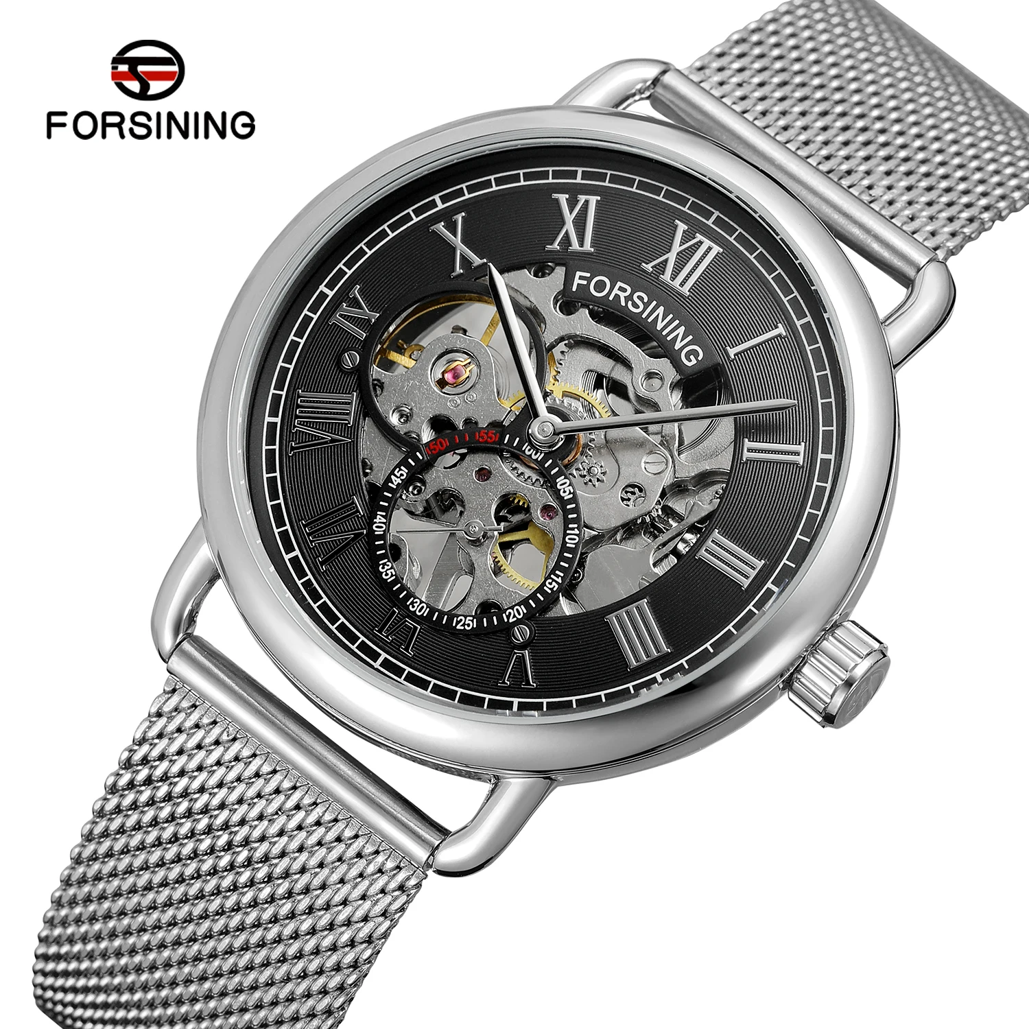 2024 orginal FORSINING Transparent Skeleton Mechanical Watches for men Waterproof Thin fancy and stylish Men\'s wristwatch Clock