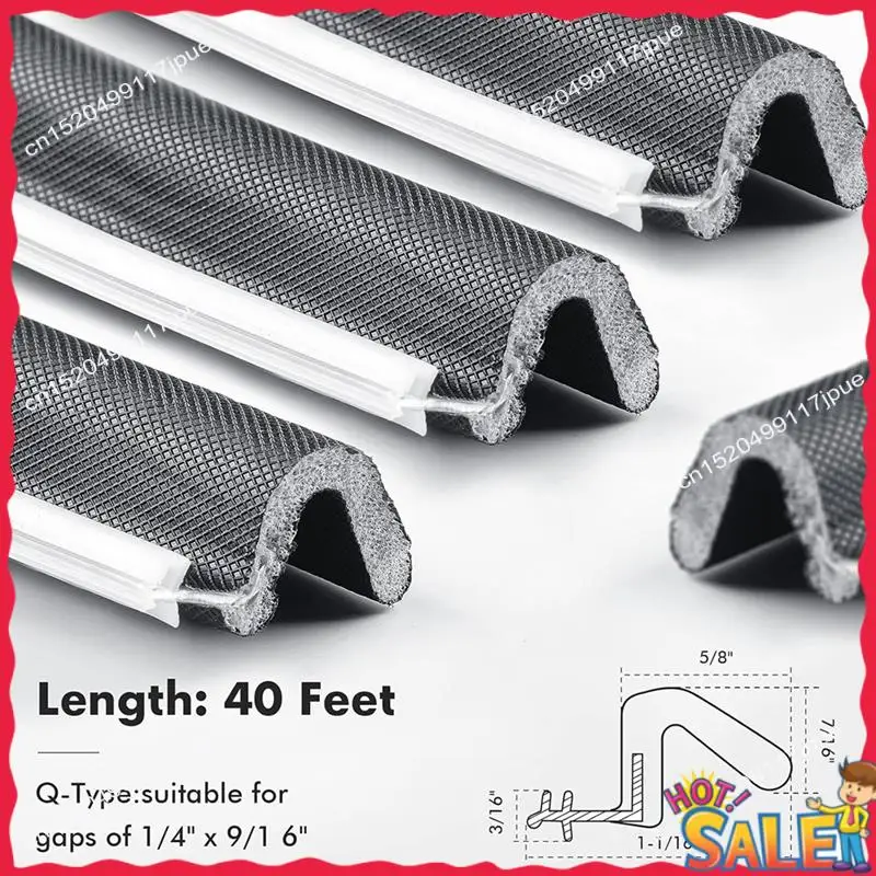 

BOFO Wrap-Around Slot Door Andwindow Strips Wear-Resistant High-Density Sealing Strip Forsecurity Doors Forwardrobes Black