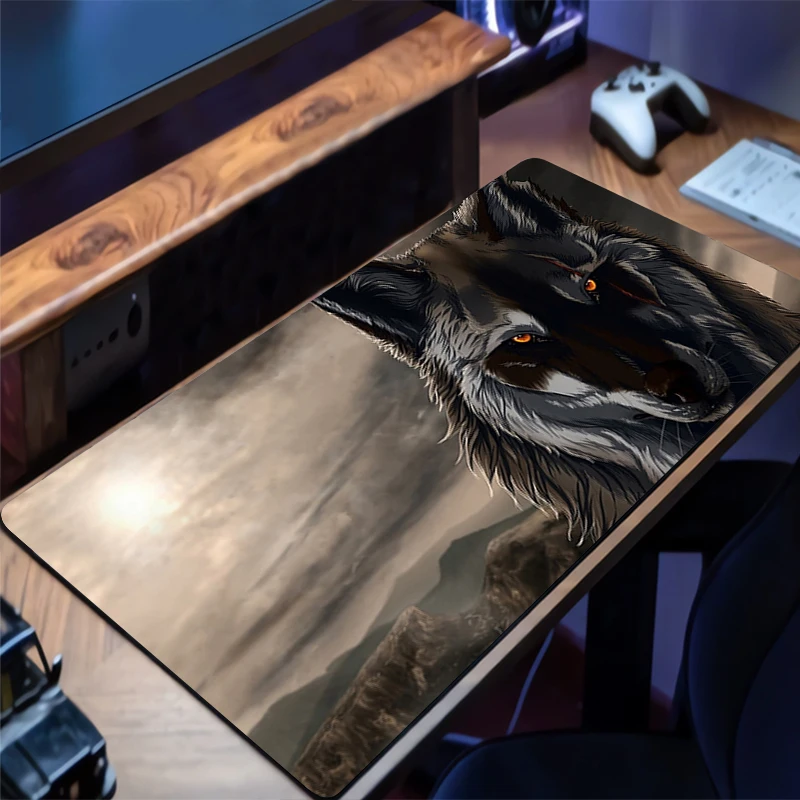 

Mouse Pad Desk Mat Anime Play Mat Gaming Moon Wolf Art Mousepad Functional Speed Computer and Office Gamer Cabinet Keyboard Pad