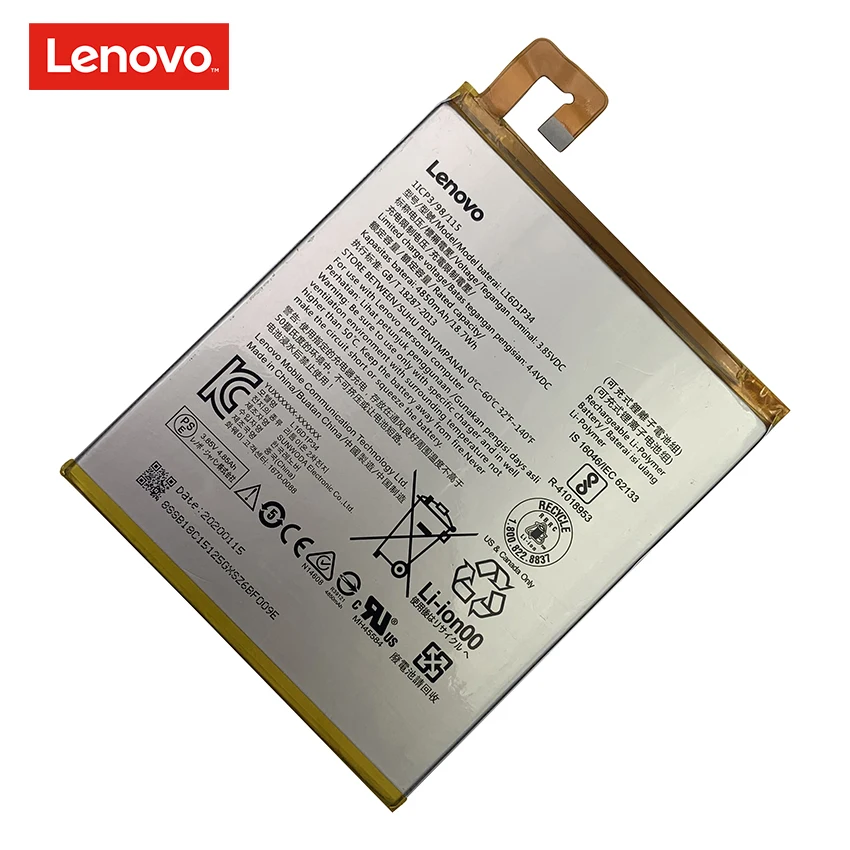 100% Original 4850mAh L16D1P34 Battery For Lenovo TAB4 8 TB-8504N TB-8504X TB-8504F TAB4 8 plus TB-8704F Batteries Bateria