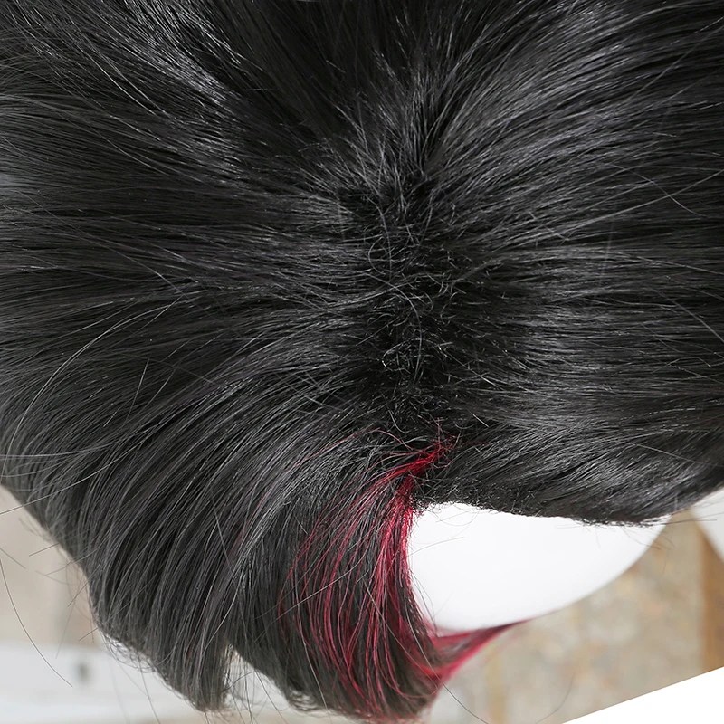 Anime arcano 2 vi peruca cosplay cabelo preto jogo lol cabelo de fibra sintética para mulher