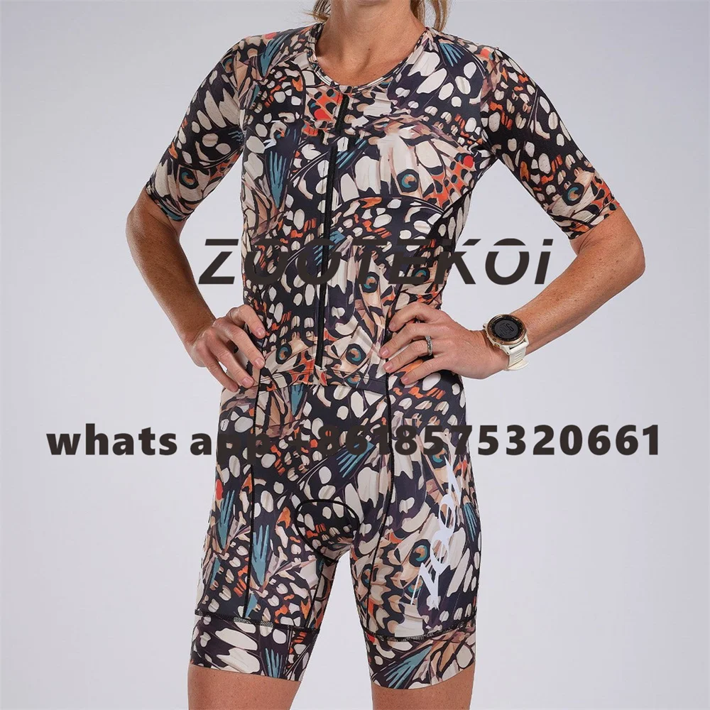 Zootekoi 2023 Women Short Sleeve Cycling Bike Little Monkeys Jumpsuit Summer Triathlon Mtb Bike Bodysuit Ciclismo Speed Trisuit