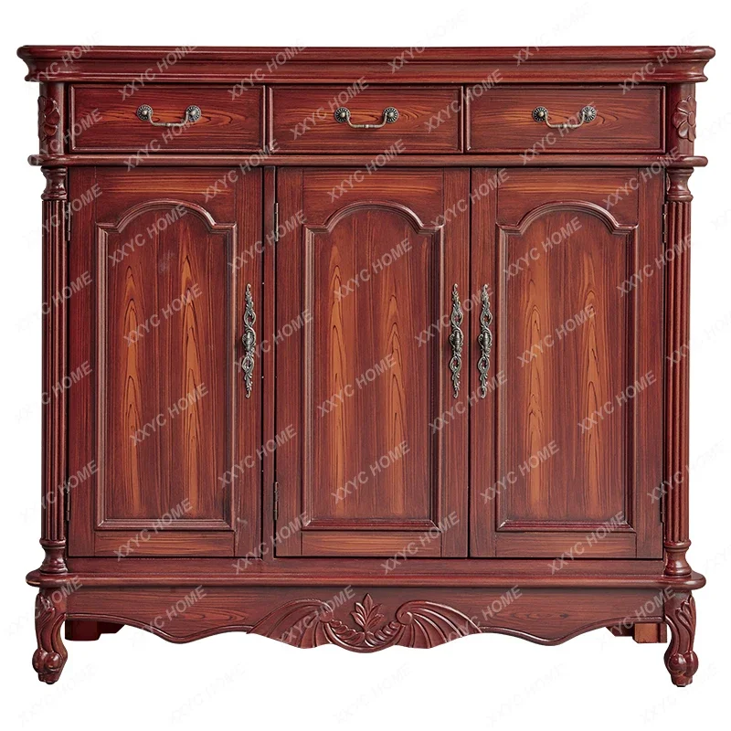 Z Large capacity retro multi-layer four-door cabinet partition entrance shoe cabinet