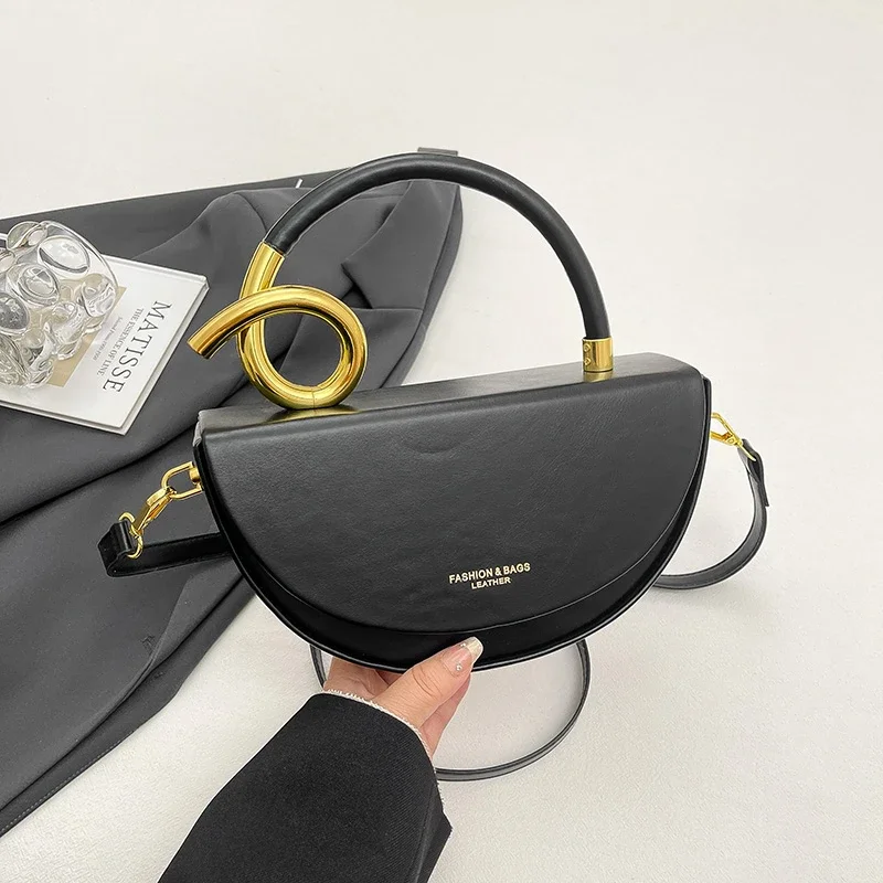 

Small Crossbody Bags For Women Designer Semicircle Saddle Bag 8 Colors Pu Leather Handbag Luxury Brand Lady Shoulder Bags