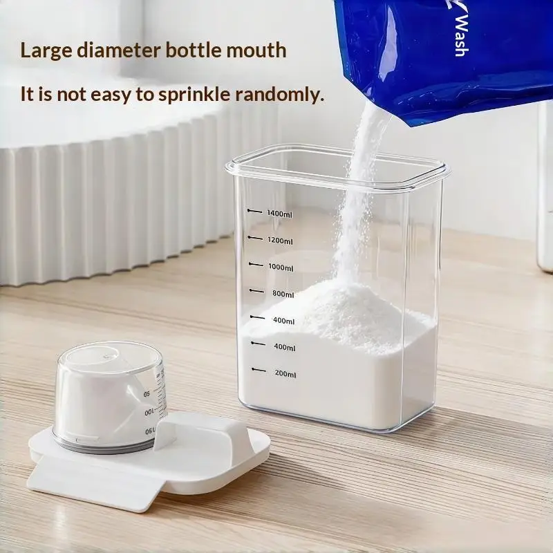 【HG】Airtight Laundry Detergent Dispenser Powder Storage Box Clear Washing Powder Liquid Container With Lids Jar