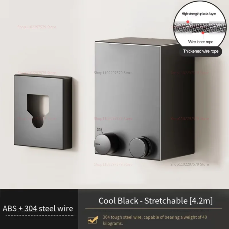 حبل الغسيل القابل للسحب من الفولاذ المقاوم للصدأ، ماكينة تجفيف الملابس، حبل موفر للمساحة، رف تجفيف الملابس للمنزل #1