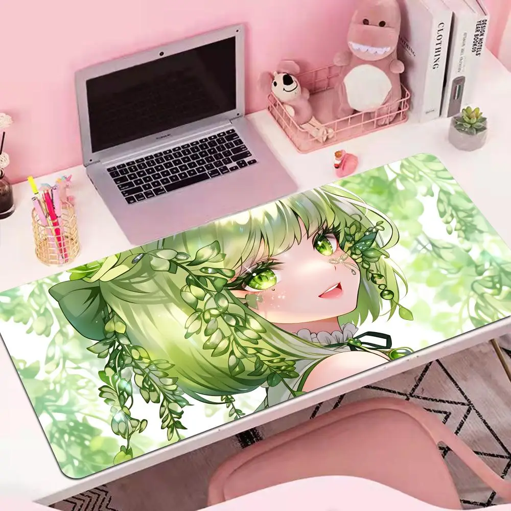 

HYBXAXC Mouse Pad Laptop Gamer Anime Purple Flower Mousepad Kawaii Girl HD Print Keyboard Pad Rubber Extended Desk Mat
