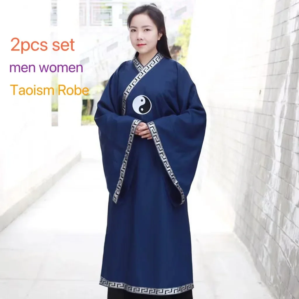 Wudang Taoist Robe Set Men Women Taichi Costume Niche Cultural Martial Arts Power Morning Exercise Stage Performance Garments