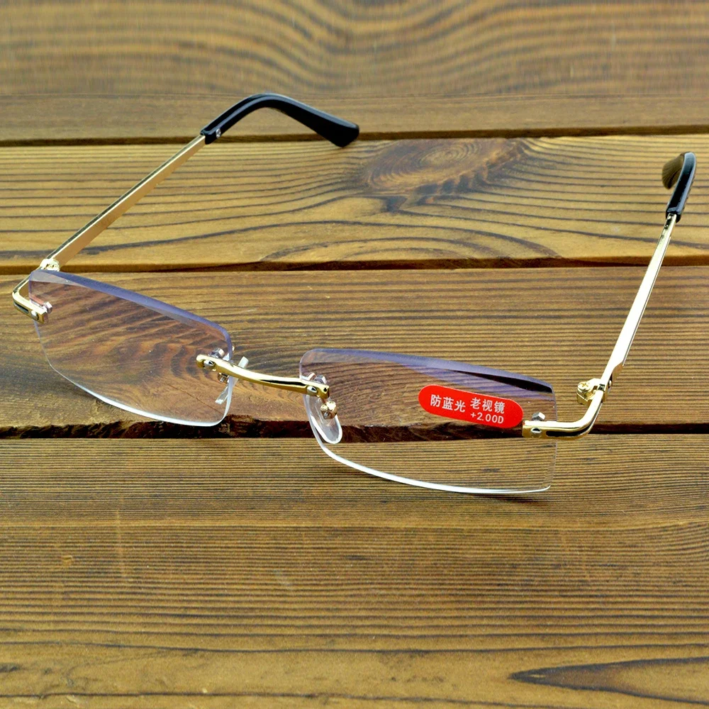 

CLARA VIDA Anti-Blue Rimless Glasses Men Portable Light Reading Glasses Women +1 +1.5 +2 +2.5 +3 +3.5 +4