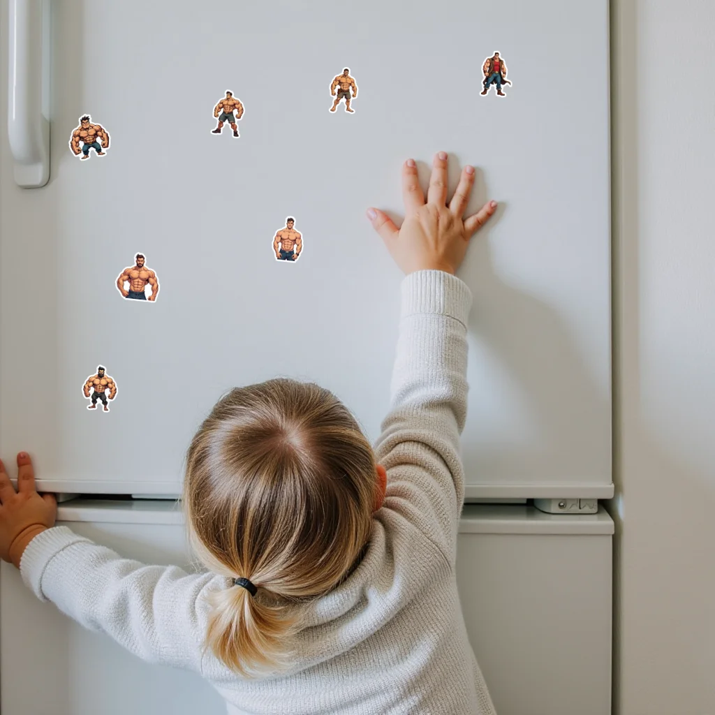 35pcs-70pcs Decals Power Muscle Men Stickers Cartoon Stickers Character Stickers For Car Sticker Suitcase Phone