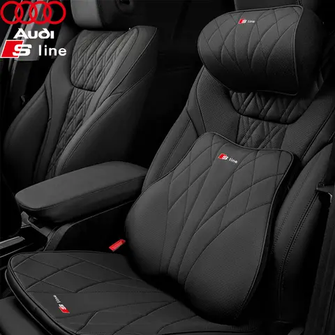 자동차 메모리 폼 머리 받침 보호 Audi SLine TTRS A4 B8 A3 8P A6 C7 8V B6 A4L 액세서리 용 요추 등받이 쿠션 시트 패드