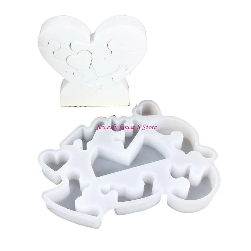 

Love Heart Puzzle Decoration Mould Flexible Silicone Mold for Handmade Craft