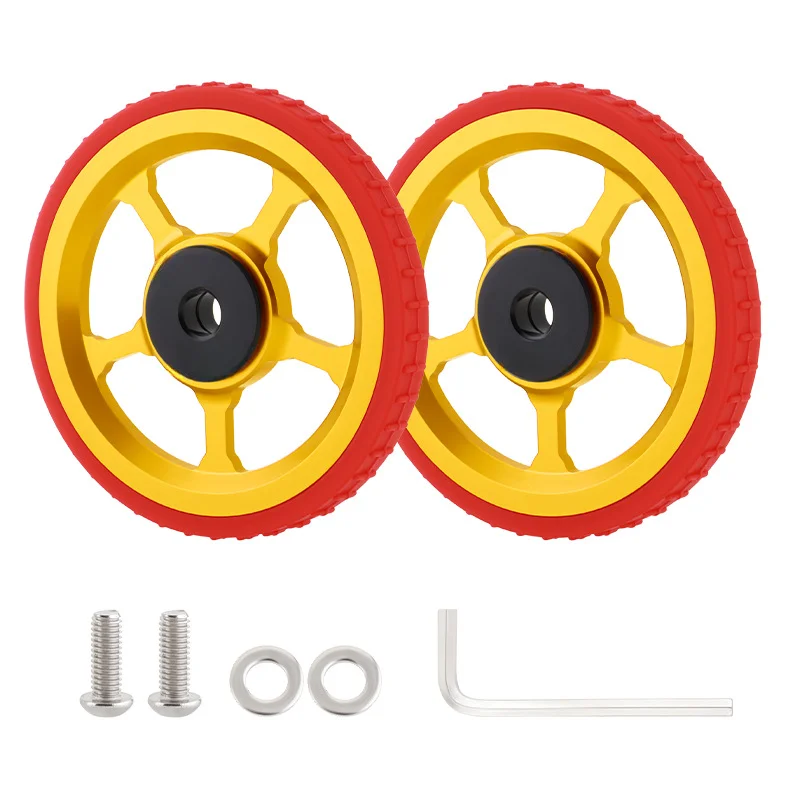 For Folding Bike Wheel Set Constructed from Aluminum Alloy and Silicone Rubber for Balanced Handling and Low-Noise Operation