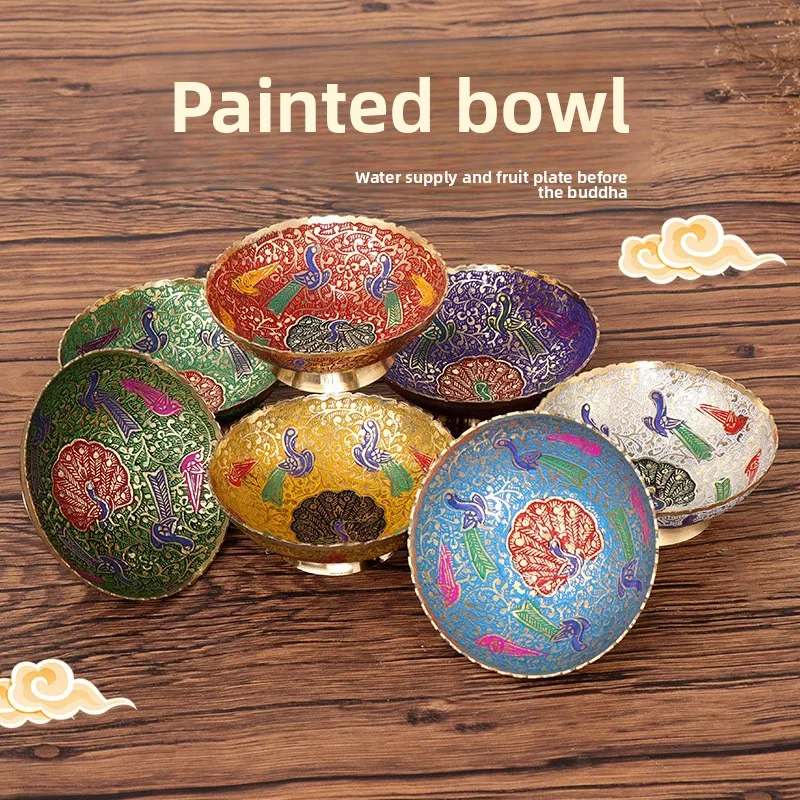 Nepal Tibet Colorful Bowl Candy Dish Fruit Plate Creative Living Room Decor Peacock Bowl