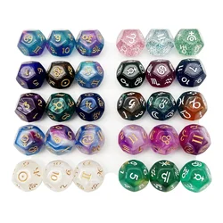 3Pcs/Set Polyhedral Horoscope Astrology Dice D8 D12 for Astrology Tarot Game Tarot Cards Accessories