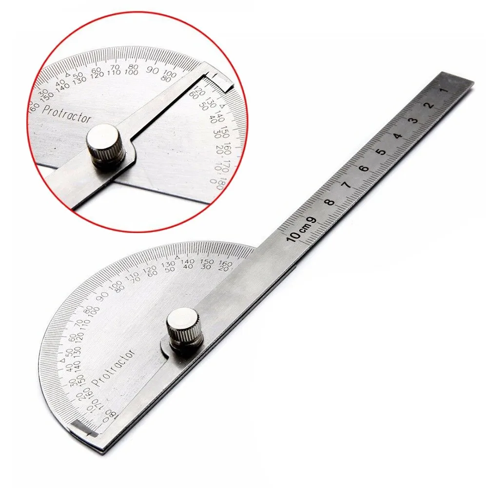 NEW High Quality Stainless Steel Machinist Ruler Protractors SAE Protractor 0-180° Rotary Angle Finder Measurement