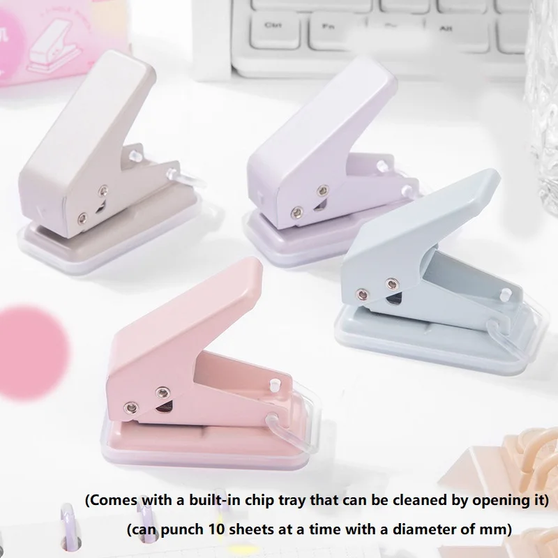 Mini perforadora de un solo anillo, perforadora de papel, perforadora de papel, suministros de encuadernación para oficina y escuela, papelería DDK04
